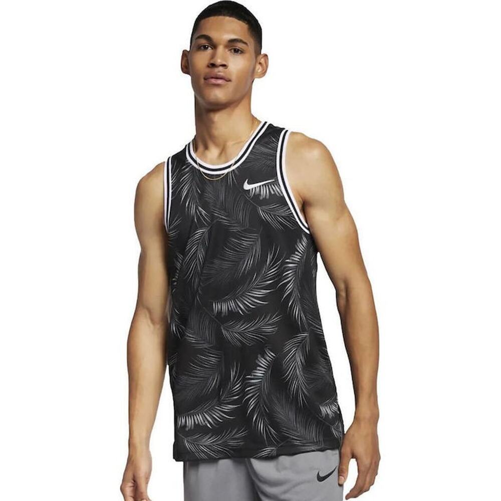 Nike Jersey Mens L DNA Floral Dri-Fit Black Basketball Tank Dry Retro AJ3536-010